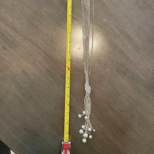 Long silver necklace